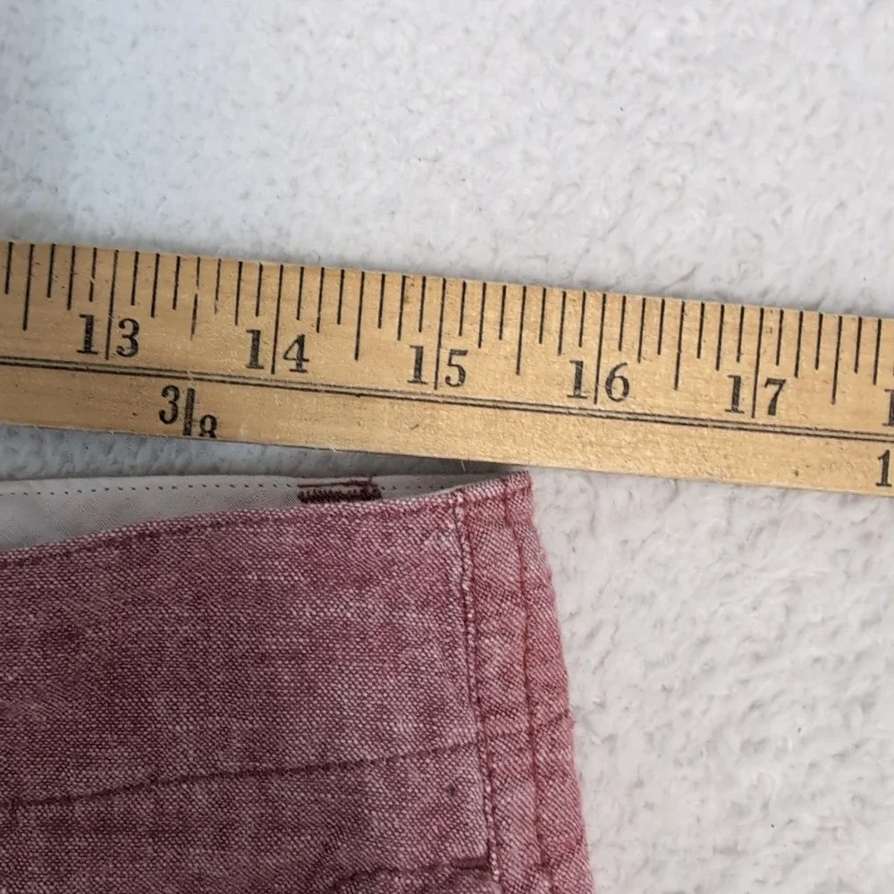 J. CREW Shorts Men's 31 Pink‎ Flat Front Linen Blend 8
